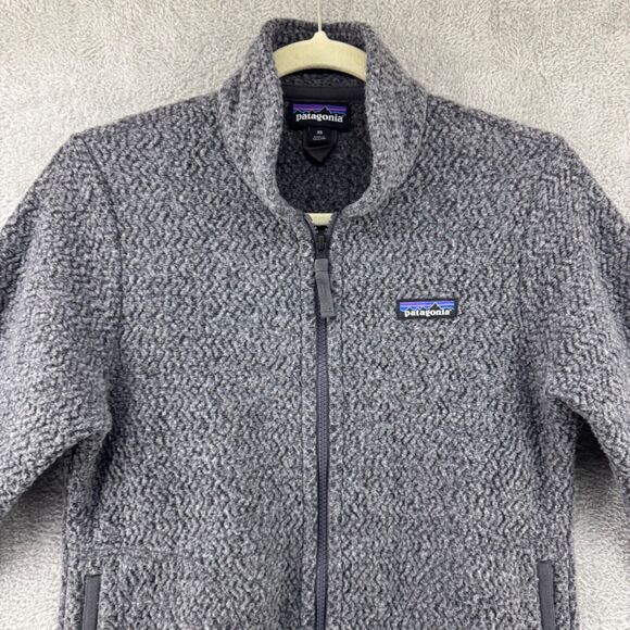 Patagonia Jacket Womens XS Gray Fleece Full Zip Pockets Rib Cuff Hem Woolyester - Picture 3 of 16